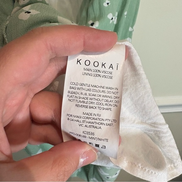 Kookai AUSTIN SLIP DRESS Mint Green/Multi Floral Pattern Size 34 / US 2 - Picture 9 of 10
